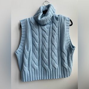 Baby blue H&M sleeveless turtleneck